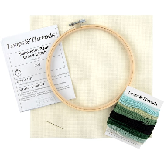 6" Silhouette Bear Counted Cross Stitch Kit by Loops & Threads®